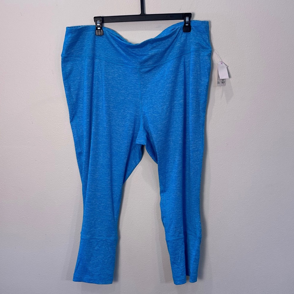 NWT Cato Plus Sportswear Corsica Blue Heathered Capri Legging Sz 22 24W‎ Lattice